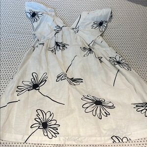 Floral Kids Dress in Black and White